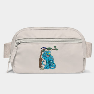 Blue Tiger with bird in the traditional Korean style Bag