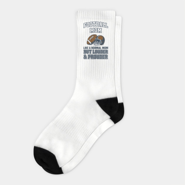Football Mom Loud and Proud Game Day Cheer Socks by Anticorporati