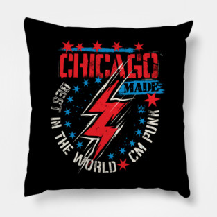 CM Punk Merch WWE CM Punk Chicago Made Shirt Chicago Flag Pillow