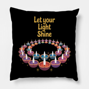 Let Your Light Shine Bright Candlelight Magic Spiritual Growth Pillow
