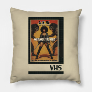 VHS Blaxploitation Horror - AKW Werewolf Hunter Pillow