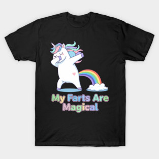 Dabbing Unicorn Rainbow Fart T-Shirt