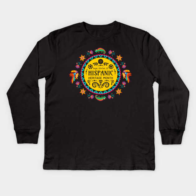 Hispanic Heritage Month Kids Long Sleeve T-Shirt by HolidayBug