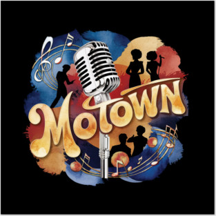 Vintage Groovy Motown Music Watercolor Art Posters and Art