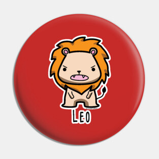 Leo zodiac teddy bear Pin