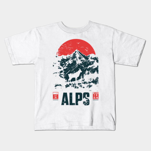 Mountain Goat on the Alps - Nature and Adventure Lovers Kids T-Shirt by TuncGK