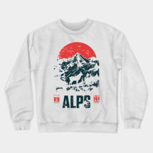 Mountain Goat on the Alps - Nature and Adventure Lovers Crewneck Sweatshirt