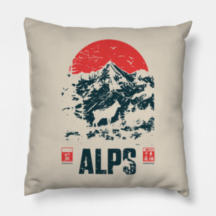Mountain Goat on the Alps - Nature and Adventure Lovers Pillow