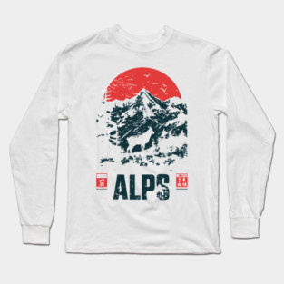 Mountain Goat on the Alps - Nature and Adventure Lovers Long Sleeve T-Shirt