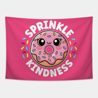 Sprinkle Kindness Kawaii Donut Tapestry