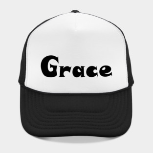 Grace Name Design - Cute Font, Minimalist, with Black Lettering :) Hat