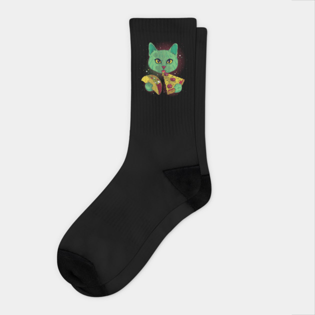 Taco Pizza Cat Socks by Cosmo Gazoo