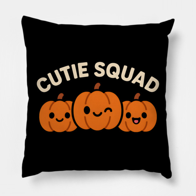 Cute Pumpkin Cutie Squad Graphic – Halloween Gift Pillow by MakerMind8.2
