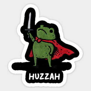 Huzzah Frog Knight Funny Meme Sticker