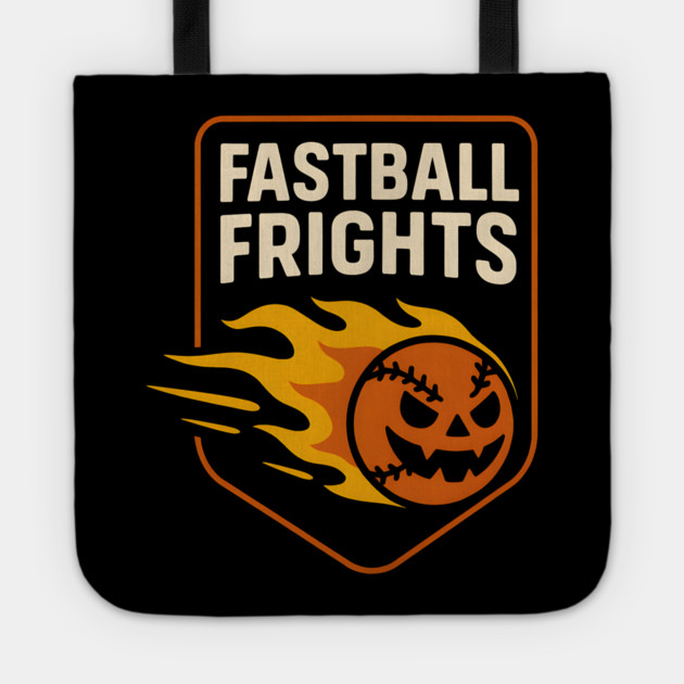 Fastball Frights Pumpkin Baseball Pun – Halloween Graphic Tote by MakerMind8.2