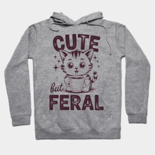 Cute But Feral Vintage Kitten Style Hoodie