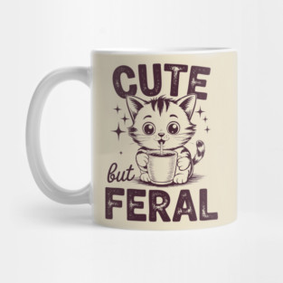 Cute But Feral Vintage Kitten Style Mug
