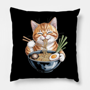 Ramen Noodles Marmalade Cat Pillow