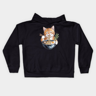 Ramen Noodles Marmalade Cat Kids Hoodie