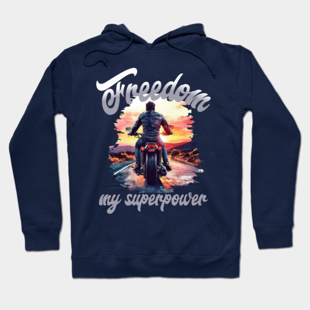 Freedom Motorcycle – Biker Road Trip Adventure Hoodie by Kathy Hawke