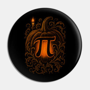 Pumpkin Pi Halloween Design Pin