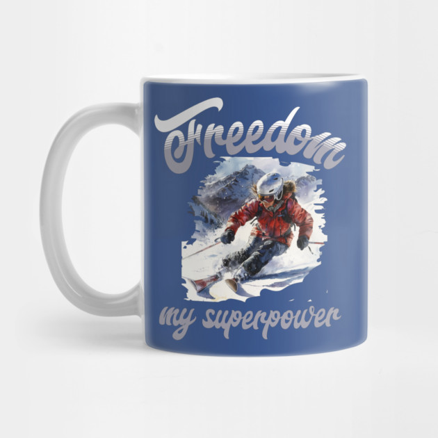 Freedom Skiing – Snow Sport Superpower Tee by Kathy Hawke
