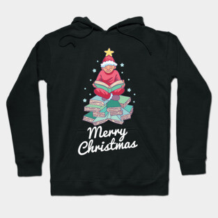 Merry Christmas - Cute gift for book lovers Hoodie