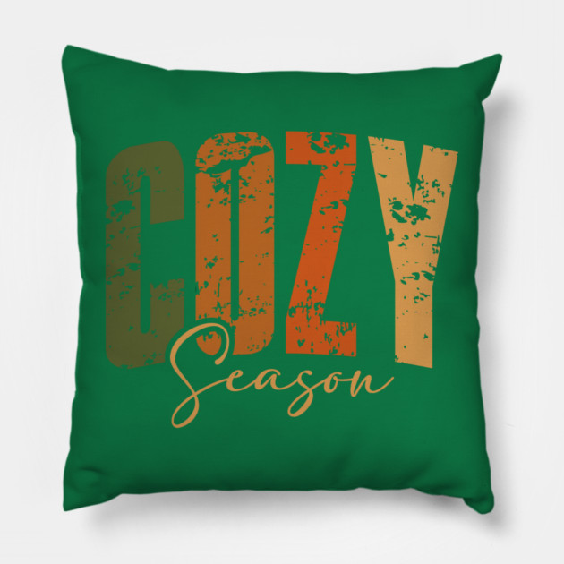 Cozy Season Fall Rustic Autumn Vibes Design Pillow by Kathy Hawke