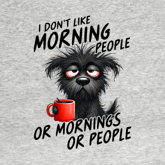 Sleepy Dog Coffee Lover Funny Morning Design by Kathy Hawke