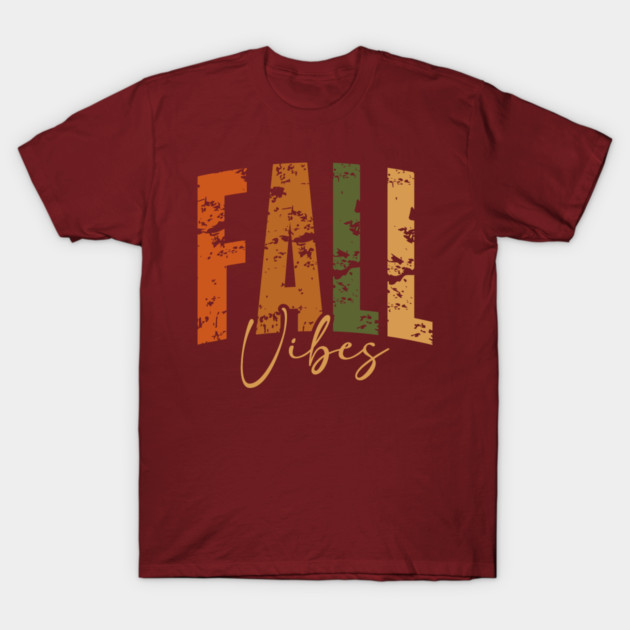 Fall Vibes Rustic Autumn Boho Seasonal Design T-Shirt by Kathy Hawke
