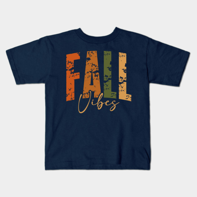 Fall Vibes Rustic Autumn Boho Seasonal Design Kids T-Shirt by Kathy Hawke