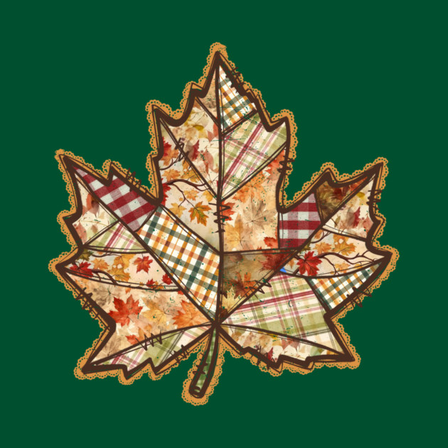 Quilted Maple Leaf Fall Patchwork Autumn Design by Kathy Hawke
