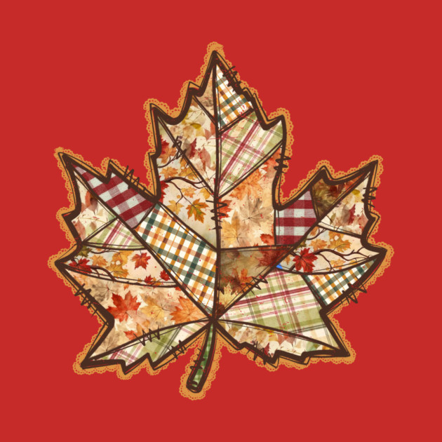 Quilted Maple Leaf Fall Patchwork Autumn Design by Kathy Hawke