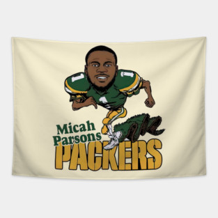 Green Bay Packers Micah Parsons Caricature Player Tapestry