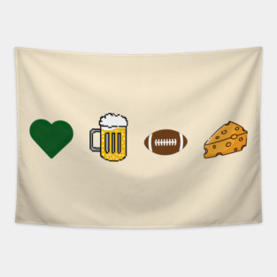 Green Bay Packers Embroidered Footbal Tapestry