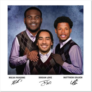 Matthew Golden Jordan Love Micah Parsons Football, Green Bay Step Bros, Funny Football Gift Posters and Art