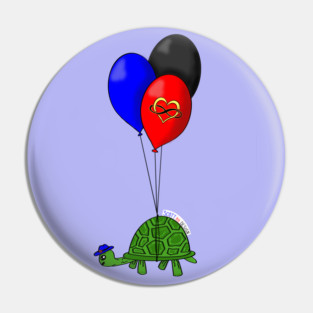 Turtle Balloons - Polyamorous Pride Pin