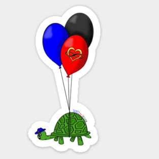 Turtle Balloons - Polyamorous Pride Sticker