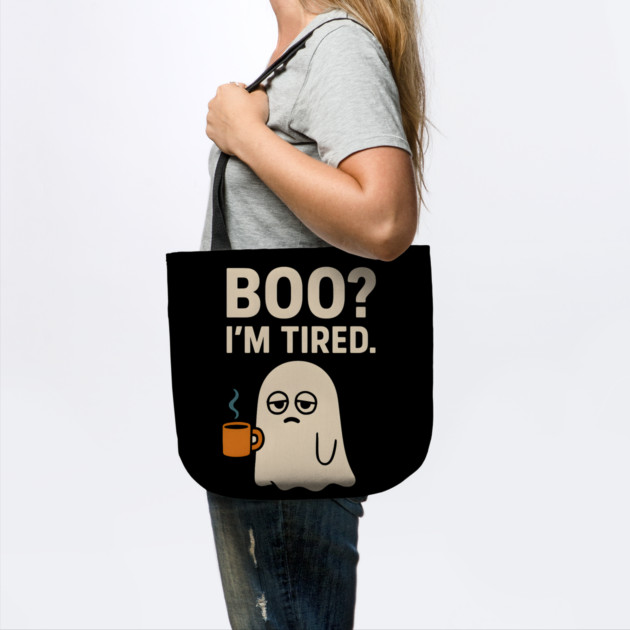 Boo I’m Tired Funny Ghost Coffee Halloween Pun Graphic by MakerMind8.2