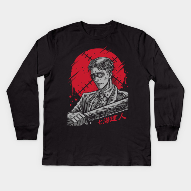 Jujutsu Kaisen Nanami Ratio Technique Art Kids Long Sleeve T-Shirt by Otaku Vibes