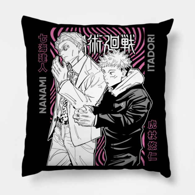 Nanami and Itadori - Jujutsu Kaisen Pillow by Otaku Vibes