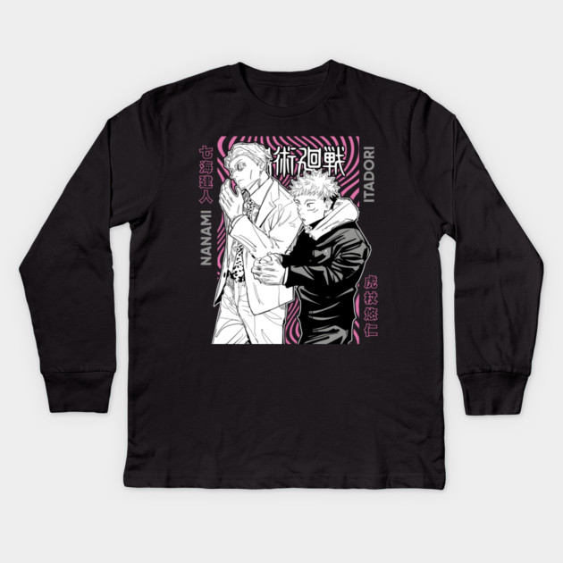 Nanami and Itadori - Jujutsu Kaisen Kids Long Sleeve T-Shirt by Otaku Vibes