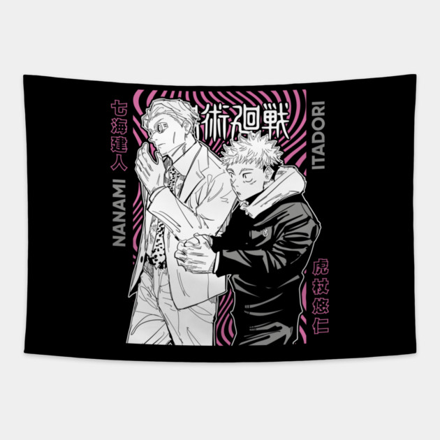 Nanami and Itadori - Jujutsu Kaisen Tapestry by Otaku Vibes