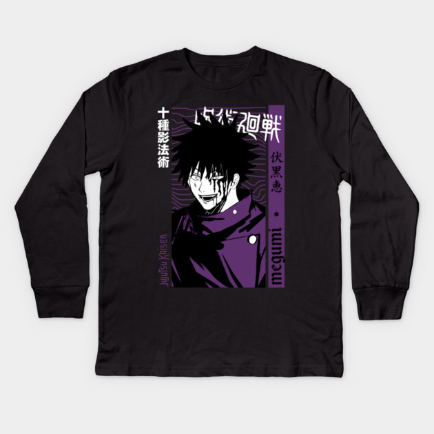 Jujutsu Kaisen Megumi Fushiguro Kids Long Sleeve T-Shirt by Otaku Vibes