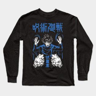 Jujutsu Kaisen Megumi Divine Dogs Art Long Sleeve T-Shirt