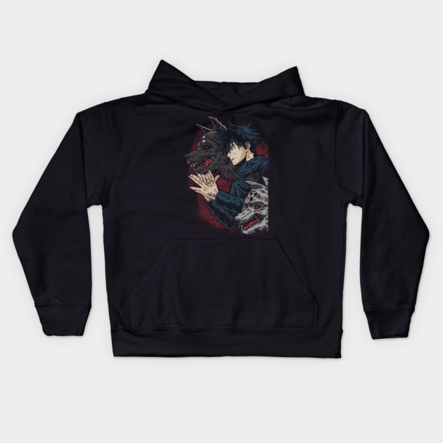 Jujutsu Kaisen Megumi Cursed Technique Pose Kids Hoodie by Otaku Vibes
