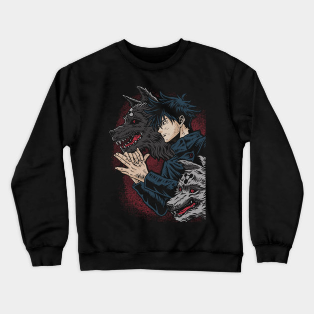 Jujutsu Kaisen Megumi Cursed Technique Pose Crewneck Sweatshirt by Otaku Vibes