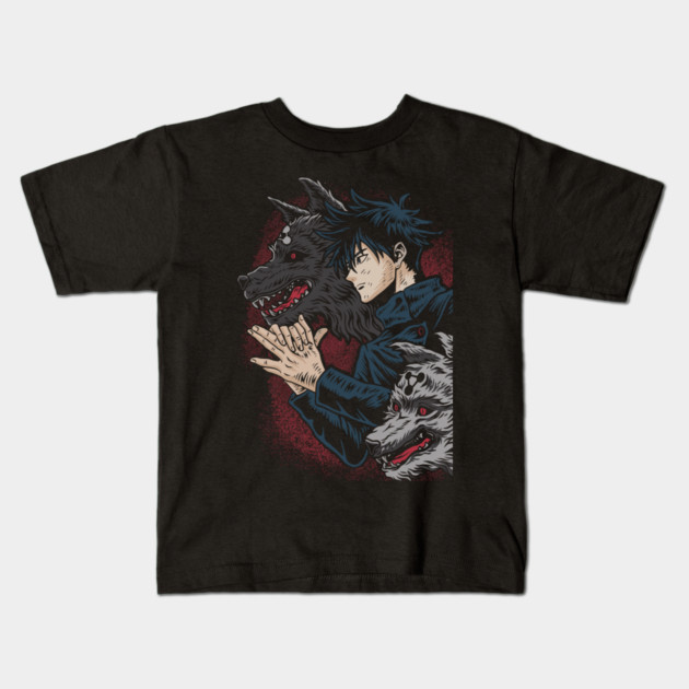 Jujutsu Kaisen Megumi Cursed Technique Pose Kids T-Shirt by Otaku Vibes