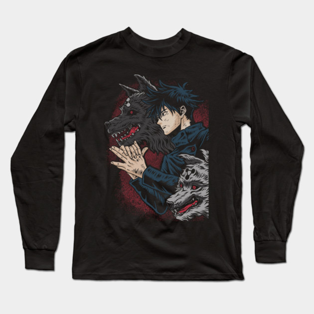 Jujutsu Kaisen Megumi Cursed Technique Pose Long Sleeve T-Shirt by Otaku Vibes