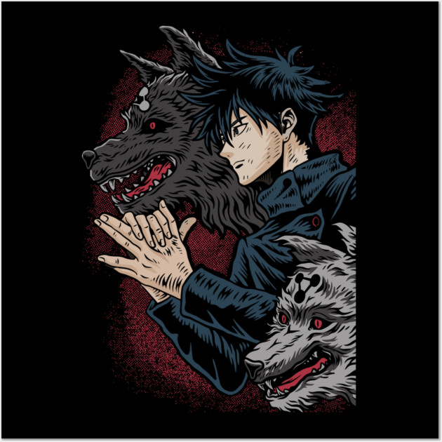 Jujutsu Kaisen Megumi Cursed Technique Pose Wall Art by Otaku Vibes